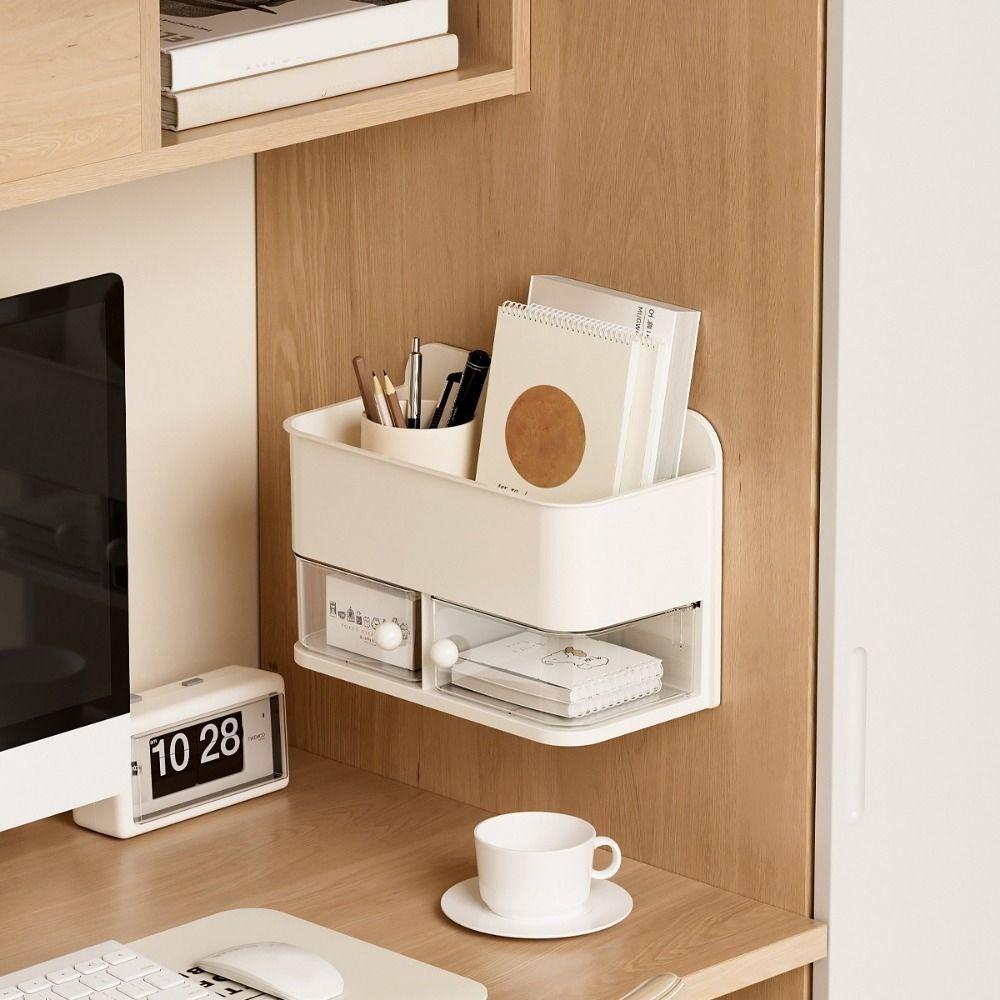 Space Saving Rotatable Wall Mounted Storage Box Large Capacity Condiment Storage Box Bathroom