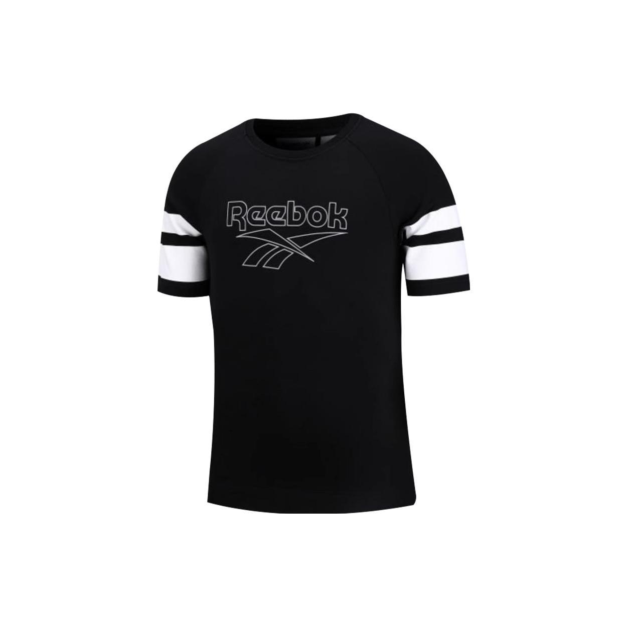 Мужские черные футболки Reebok с круглым вырезом, умеренно прямой крой CW5222 L