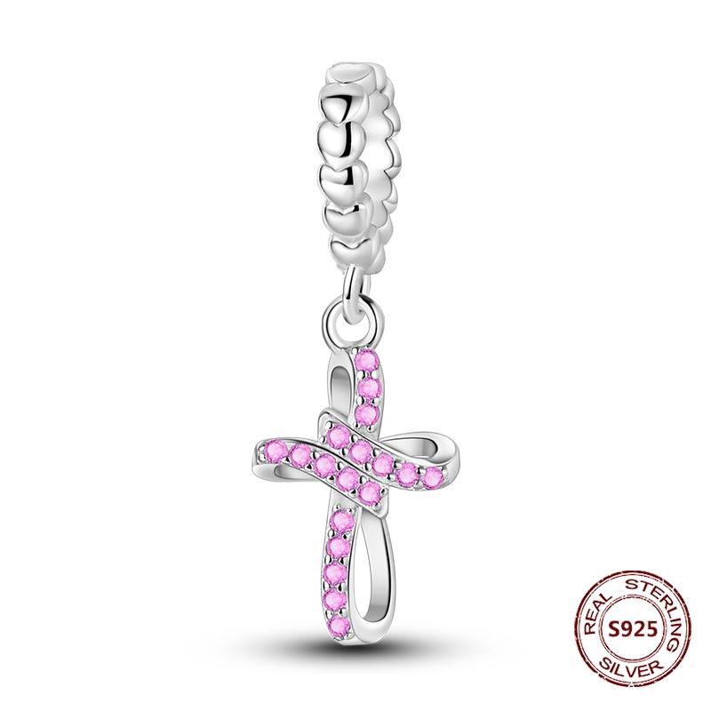 Teufelsaugen Anhänger 925 Kupfer Original Hand von Fatima Blauer Zirkon Kreuz Blaue Augen Charms Passend für Armband DIY Herstellung Zirkon Geschenk