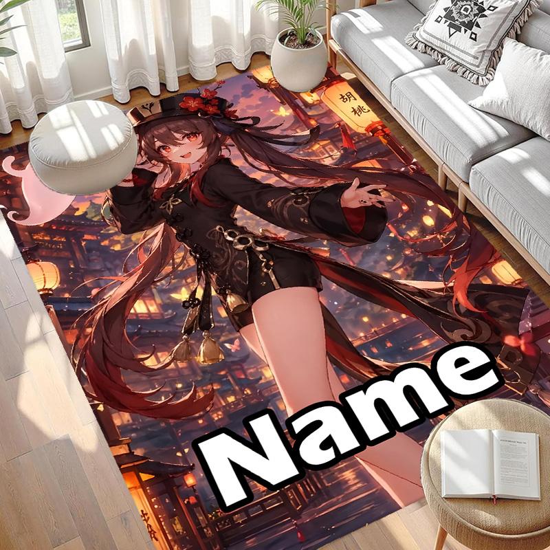 Custom Name Personalized Genshin Impact Print Carpet, Versatile Home Decor Rug, for Playroom, Apartment, Balcony, Entryway, Hallway Gift