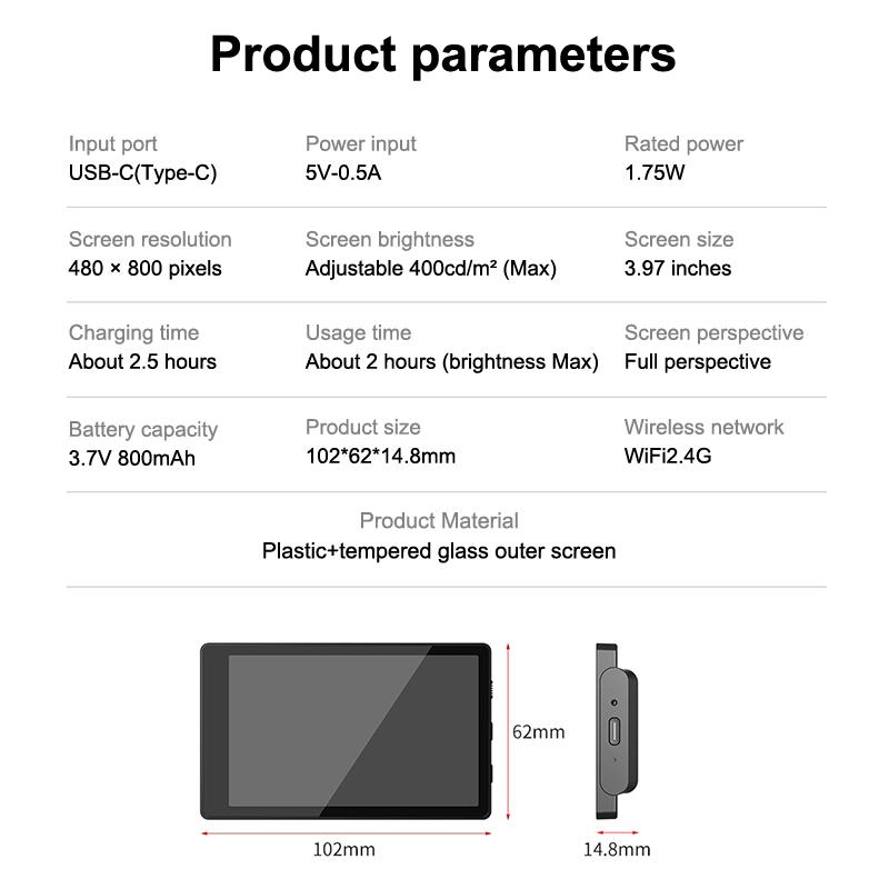 Vlog Selfie Monitor Screen For Iphone Android Xiaomi Samsung Smartphone Rear Camera Wireless Magnetic Selfie Monitor Screen