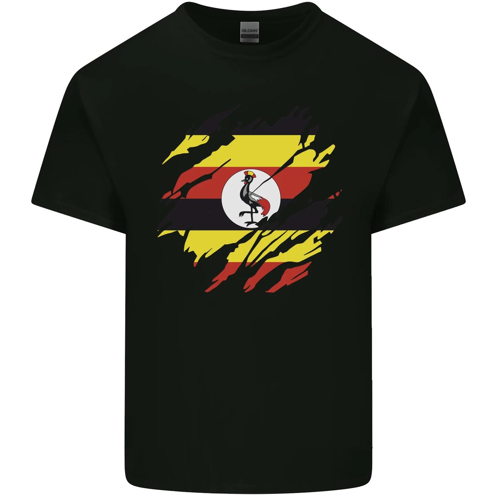 Torn Uganda Flag Ugandan Day Football Kids T-Shirt Childrens S
