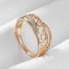 Rose Gold Color Wedding Ring For Women Ethnic Hollow Flower Natural Zircon Accessories Trend Daily Vintage Jewelry