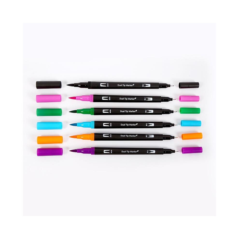 Water-based Dual-tip Marker Pen Watercolor Pen Set Colorful Liner Pen Drawing Soft-tip Pen