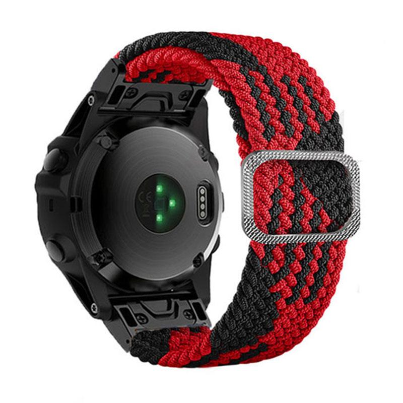 

Для Garmin Fenix 7/Epix/Instinct 2/Approach S62/Fenix 5 Нейлоновий ремінець 22 мм Ремінець для смарт-годинника з пряжкою Red/Black