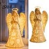 Gedenkgeschenke für den Verlust eines geliebten Menschen Schutzengel-Figur mit warmem LED-Licht Weihnachtsdekoration, Betende leuchtende Feiertags-Mittelstück-Statue Tischdekoration