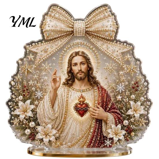Seasonal Home Table Decorations Christmas Faux Diamond Painting Tabletop Ornaments, Beginner-Friendly DIY Acrylic Rhinestone Art Xmas Party