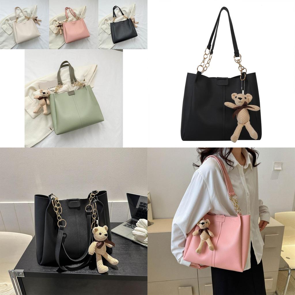 Stylish Large Capacity Tote Bag For Women In Fashionable Black White Pink Colors Ideal For College And Daily Use