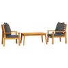 VidaXL Salon de Jardin avec Coussins 3 pcs, Canapés de Terrasse, Ensemble de Meubles de Patio, Mobilier d'Extérieur, Bois 3211808
