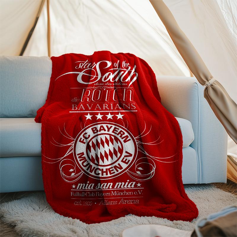 FC Bayern München logo printed throw blanket—soft,warm;versatile blanket for all seasons—perfect as &air-conditioning throw,nap blanket
