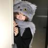Cute Cat Winter Hat Ear Protection Windproof Hat Thicken Cycling Cap  Women Girls