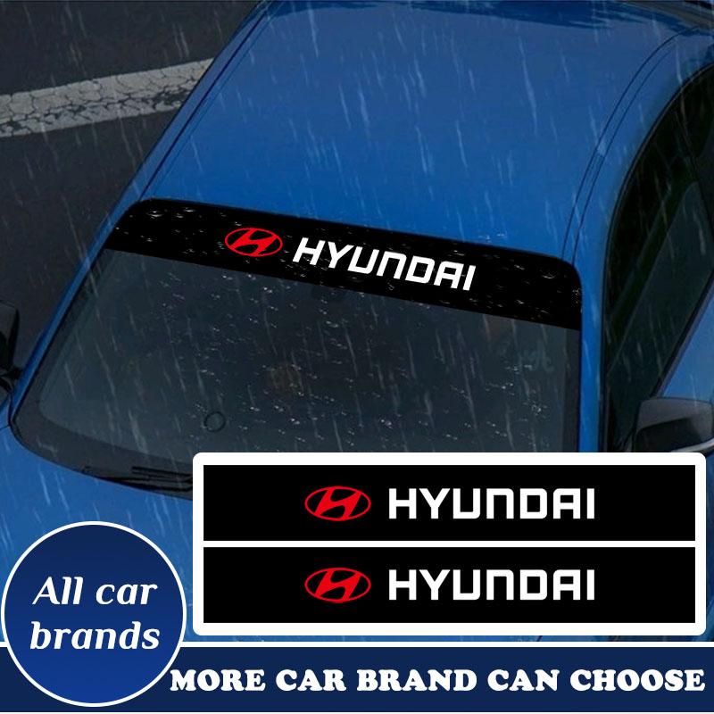 1Pcs Car Front Windshield Stickers Front and Rear Decorative Emblem For Hyundai I30 Tucson Veloster Kona I10 I35 Elantra Santa Fe Decor