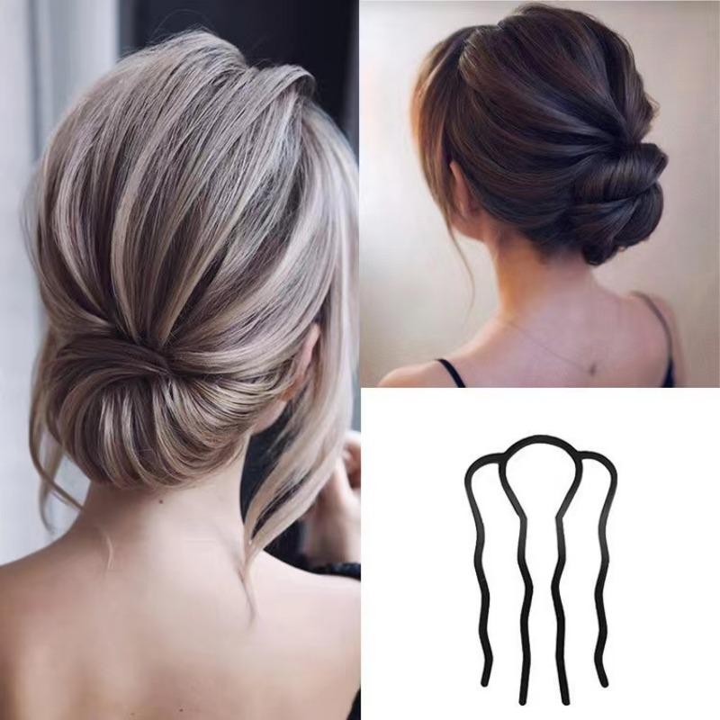 1 Stück Schwarz Metall Haar Gabel Clip Salon Frauen Haarnadeln Kämme Hairside Clips Seite Kämme Hochsteckfrisur Sticks Haar Styling Werkzeug Kopfbedeckungen