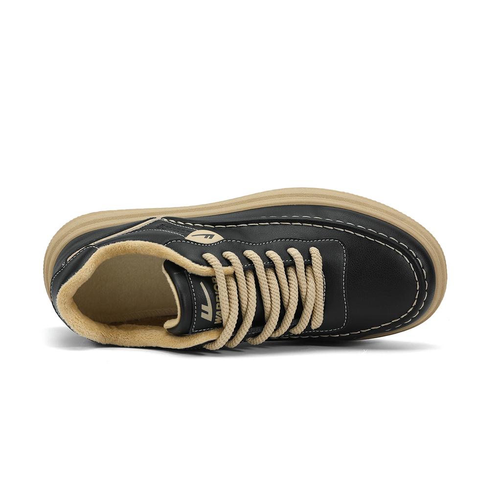 Warrior Retro Fleece Casual Commuting Comfortable Versatile Non-Slip Wear-Resistant Support Low-Top Skate Shoes Men Sneaker Black WXP(WZ)-242506M