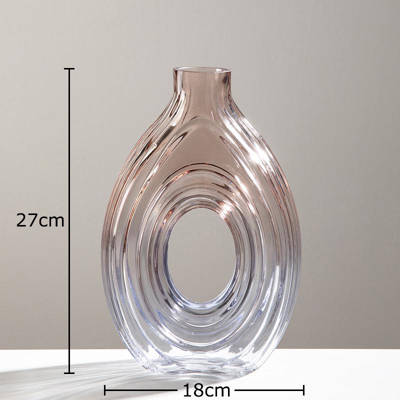 Hollow Transparent Glass Vase Hydroponics Plant Pots Table Decoration Flower Arrangement Floral Vases Room Aesthetic Decor