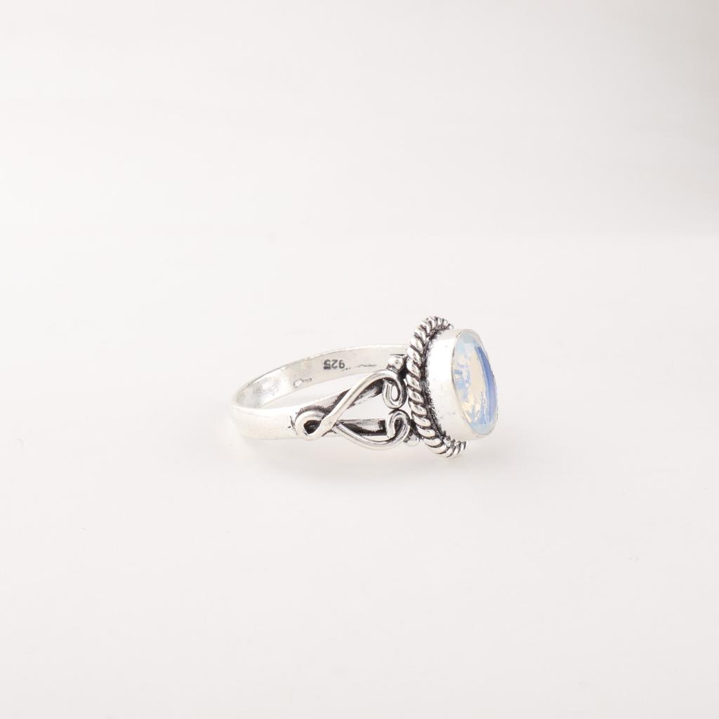 Natural Milky Opal Gemstone 925 Sterling Silver Jewelry Handmade Ring For Friend RR-8-17