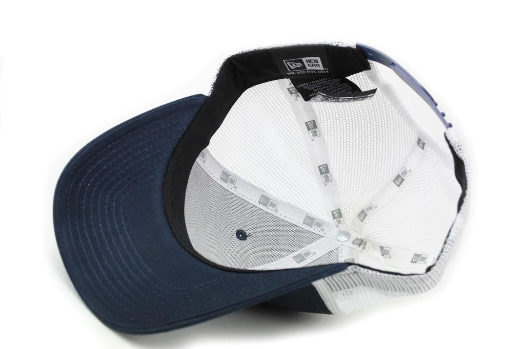 New Era Trucker Cap Low Profile Snapback In Deep Navy/White