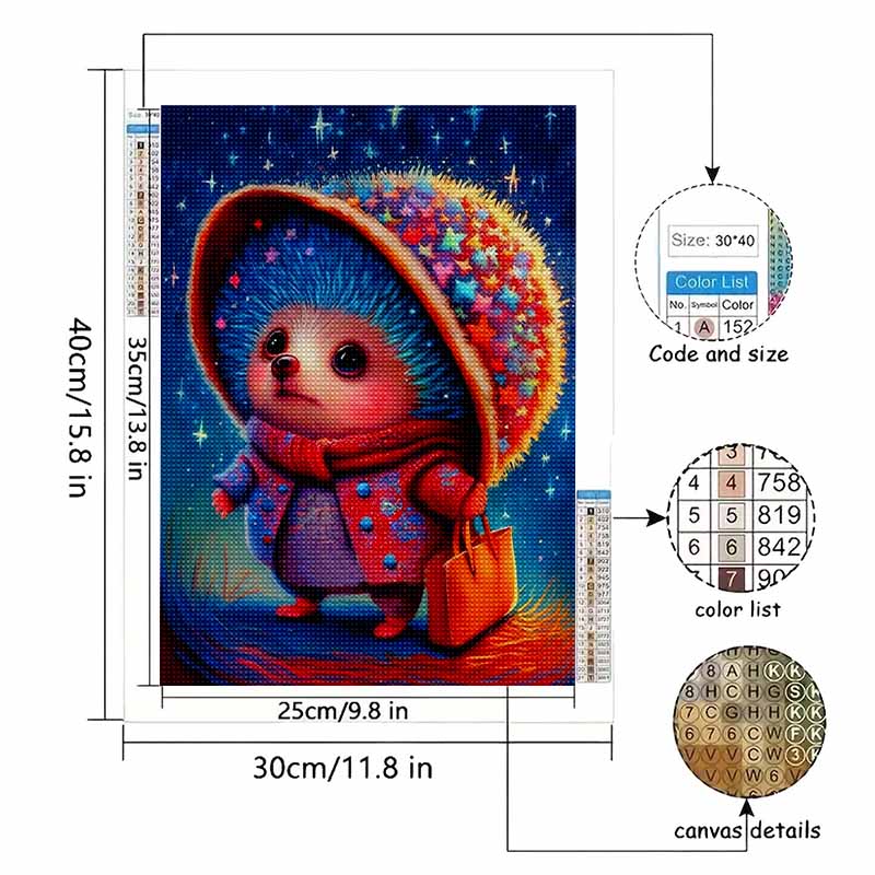 New Arrival 5D DIY Full Circle Diamond Painting "Cartoon Hedgehog" Embroidery Cross Stitch Home Decor Gift
