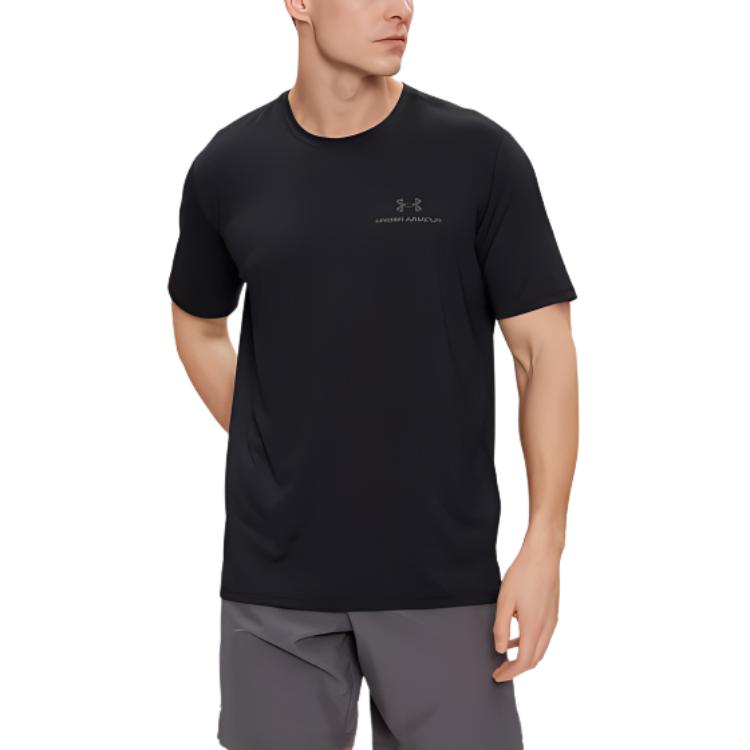 Under Armour UA Vanish Energy Logo Print Crew Neck Short Sleeve T-Shirt Men Tops Black 1383973-001
