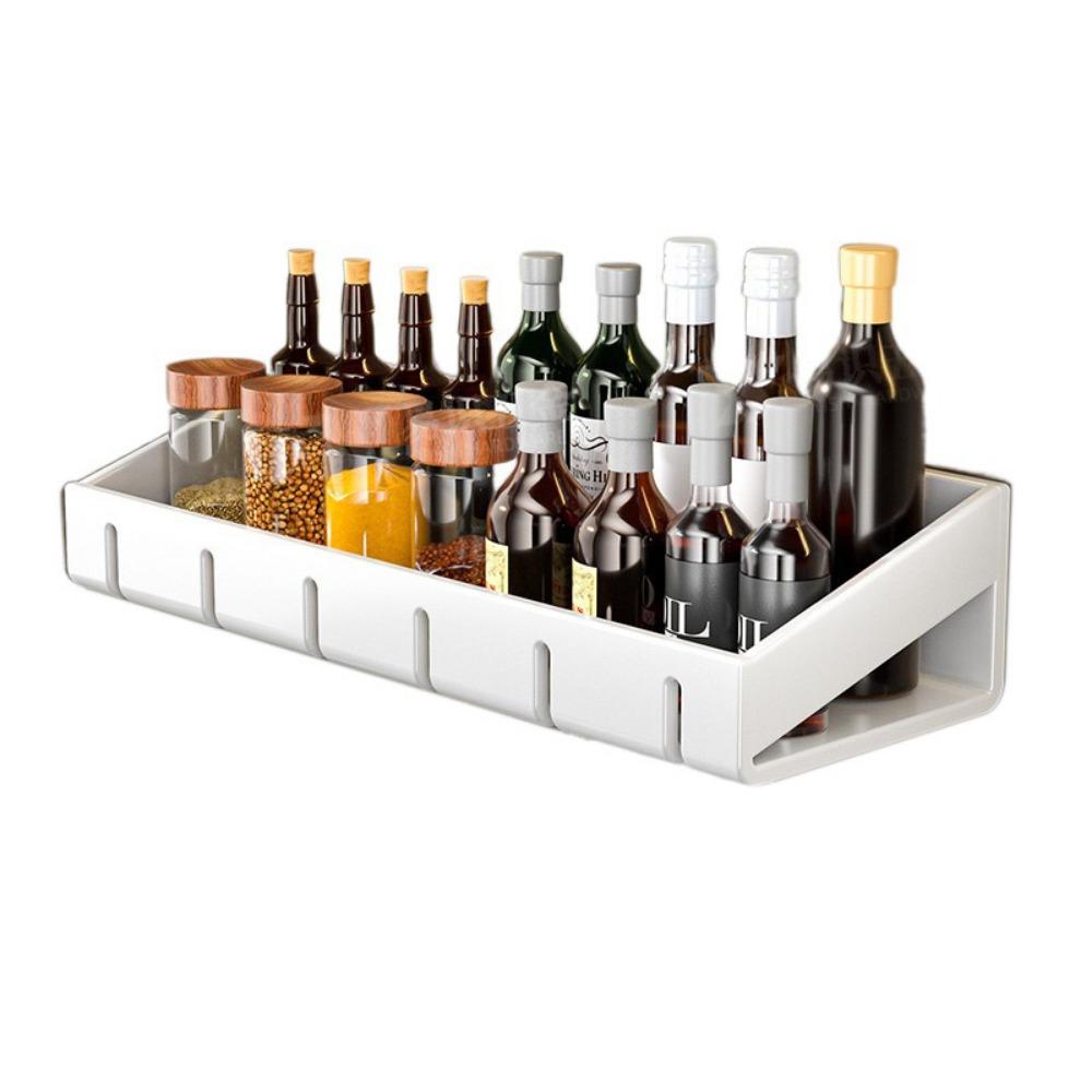 Wall Mounted Spice Storage Rack Non-Punching Condiment Rack  Bathroom