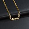 Atoztide Custom Necklaces Personalized Stainless Steel 4mm NK Cuban Thick Chain Pendant Letter for Women Jewelry Gift