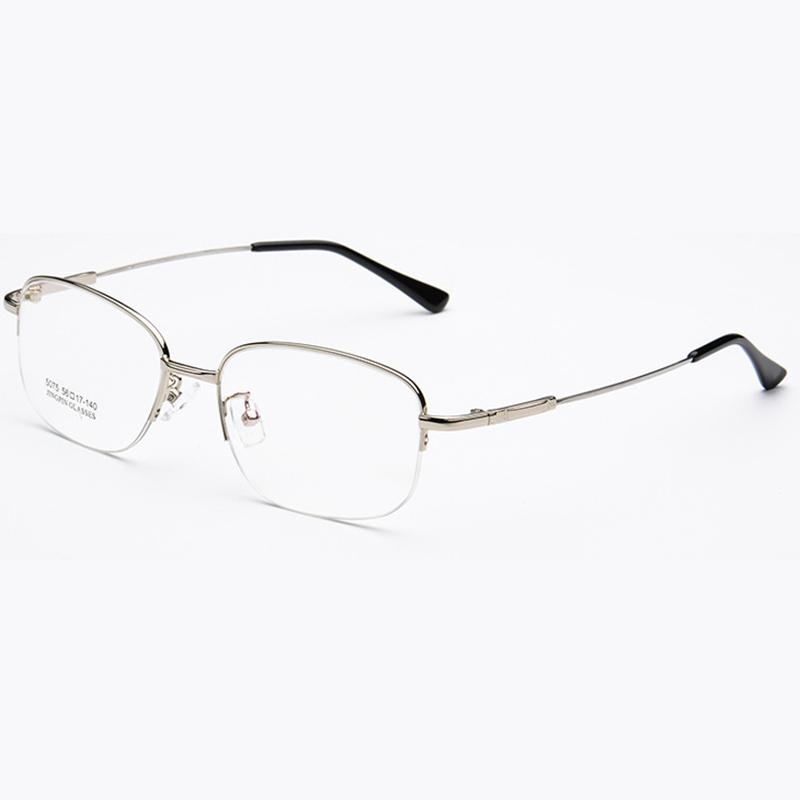 Men's Semi-Rimmed Titanium Memory Frame Metal Eyeglasses Frame for Myopia Prescription Glasses