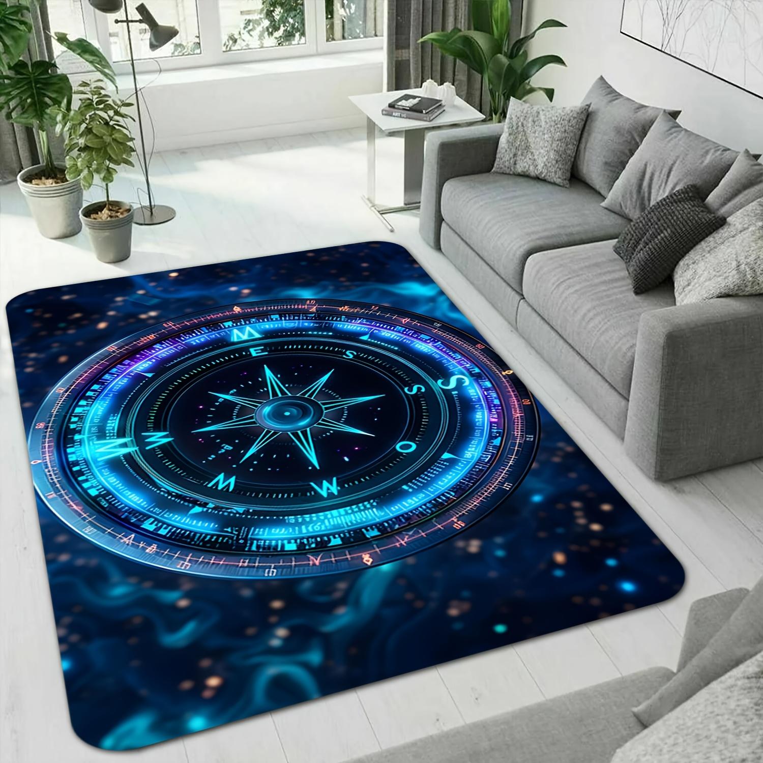 Flannel Printed Galaxy Design Area Rug glowing starry sky pattern soft non slip floor mat for modern home use 60x90cm