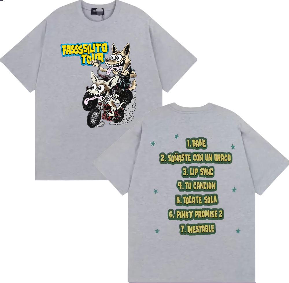 La Panter Lucho Rk Ta Facil 2026 New Album T Shirts Fassssilito Tour Tshirts Unisex Women Fashion Hip Hop Casual Oversized Tshirt