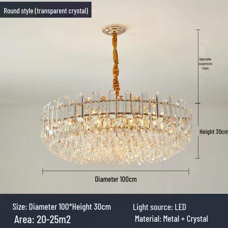 Luxurious Postmodern Crystal Chandelier - Modern Minimalist Lighting Fixture for Living Room, Bedroom, or Restaurant