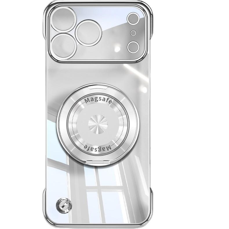 Applicable To Apple 17promax Mobile Phone Case Iphone15 Electroplating Borderless 16 Ultra-thin CD Pattern Bracket 14 Transparent