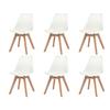 Exclusive House - Dining Chairs Set of 6 White Plastic