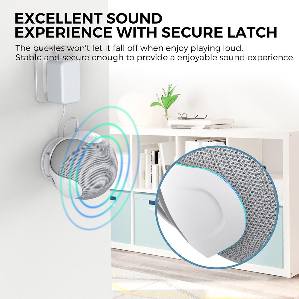 Plastic Sound Speaker Bracket with Cable Management Smart Speaker Support for Bathroom Kitchen Bedroom for  Echo Dot Gen 4
