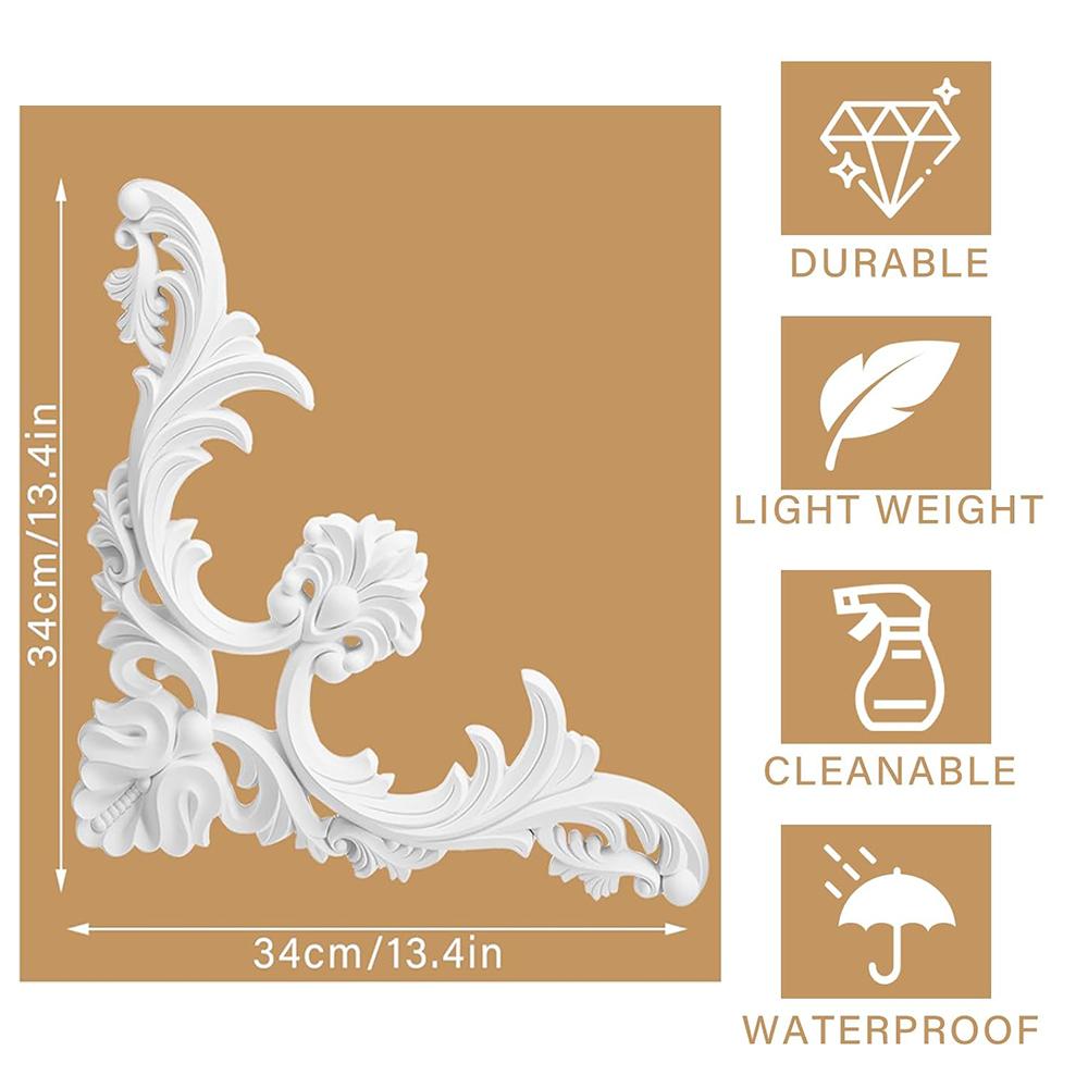 PU Ceiling Molding Corners Murals Trim Flower Background Wall Molding Kit Decorative Panels for Wall Medallion Ceiling