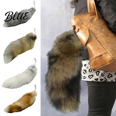 Rotatable Lobster Clasp Keychain Extra Large Fake Fox Tail Oversized