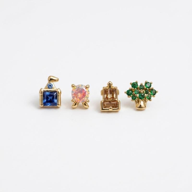 New Exquisite Cute Amusement Park Stud Earrings For Women Girls Fashion Party Birthday Jewelry Gift
