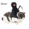 Grim Reaper Dog Outfit Halloween Costume, Rider 3D Cosplay Outfit, Funny Cute Cat Apparel Holiday Pet for Small Medium And Large Cats Dogs Comfortable