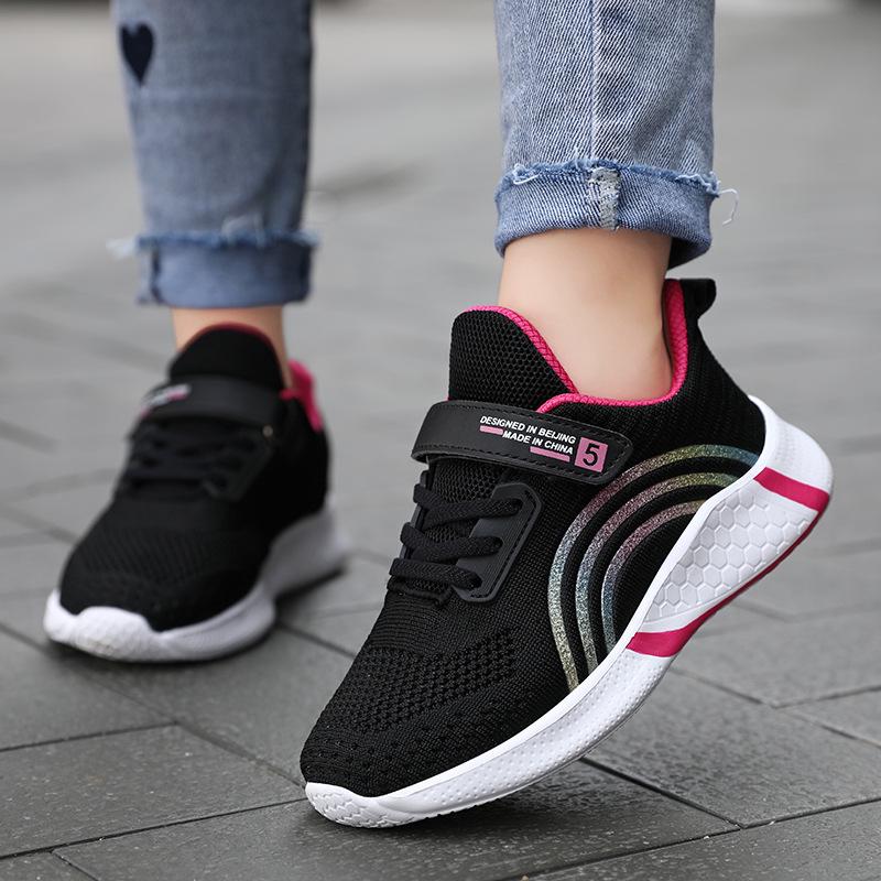 Girls' Breathable Non-slip Mesh Running Shoes for Ages 6-12 - Lightweight Sports Footwear for Spring & Autumn