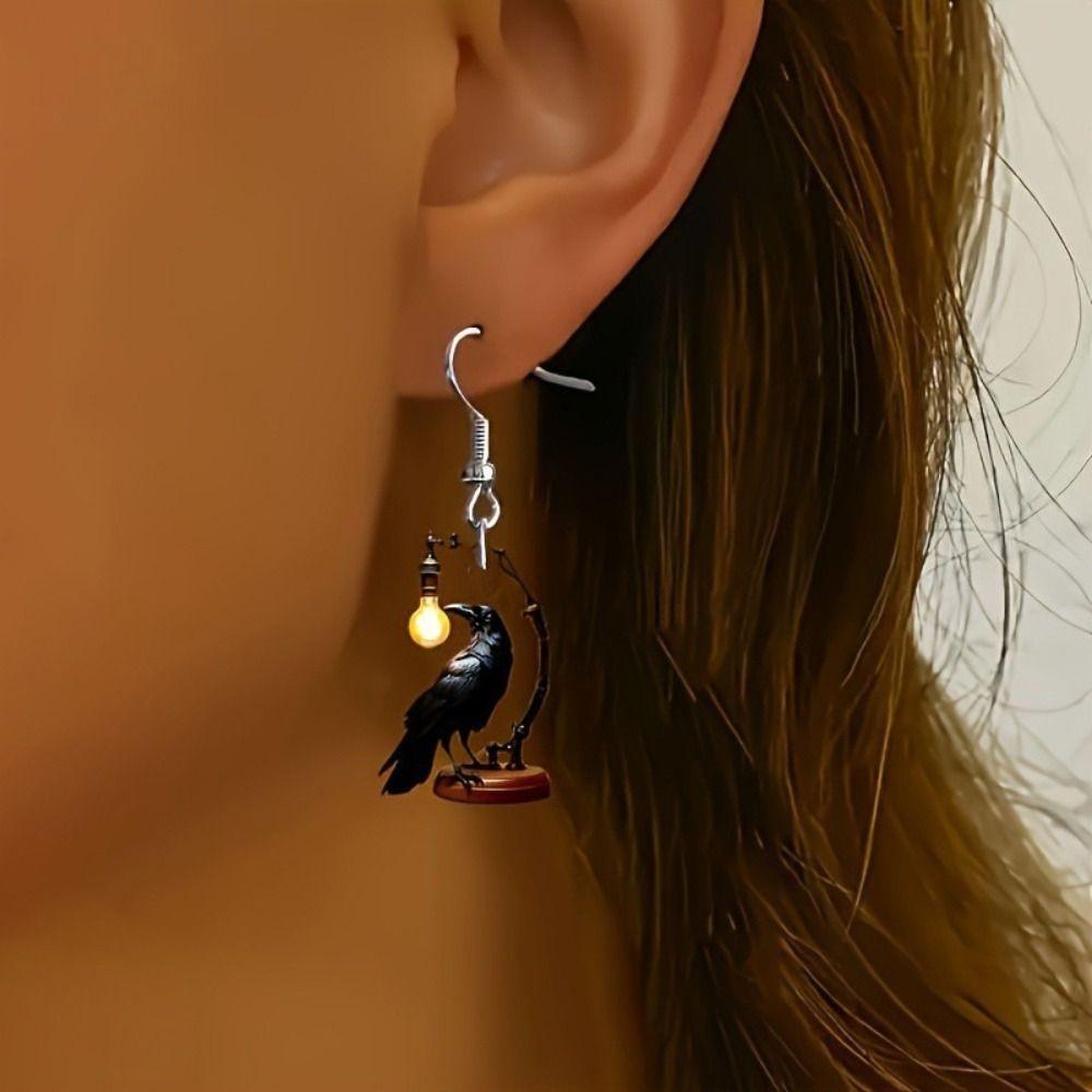 Simple Gothic Acrylic Earrings 2D Flat Unique Earrings Unique Dangle Earrings  Casual Wear