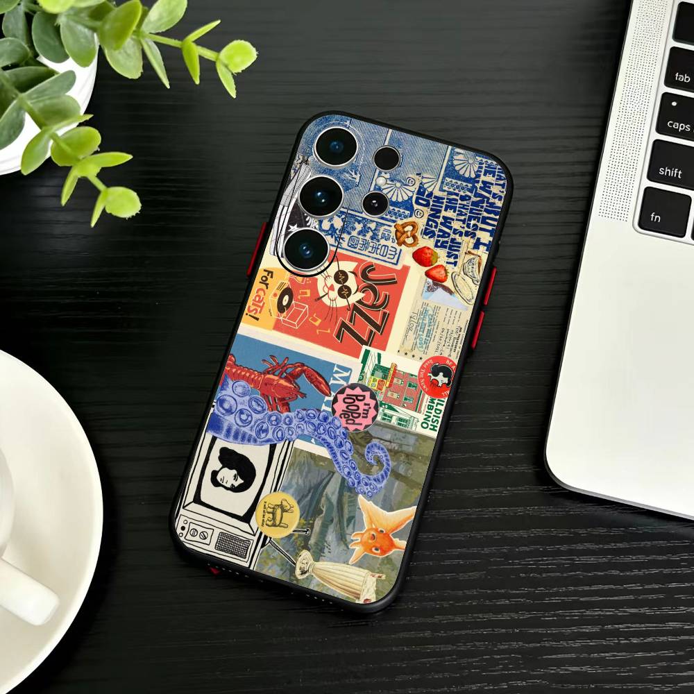 Collage Phone Case For Samsung S26,S25,S24,S23,S22,S21,S20,S30,Ultra,Plus,Fe,Note,5G Black Cover