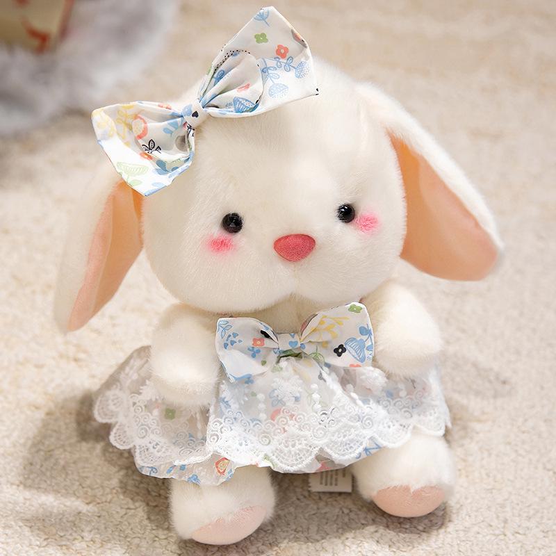 

Long-Eared Rabbit Plush Toy in Skirt - Bedtime Companion for Children - Cute Small Doll Gift 25cm (0.2kg)