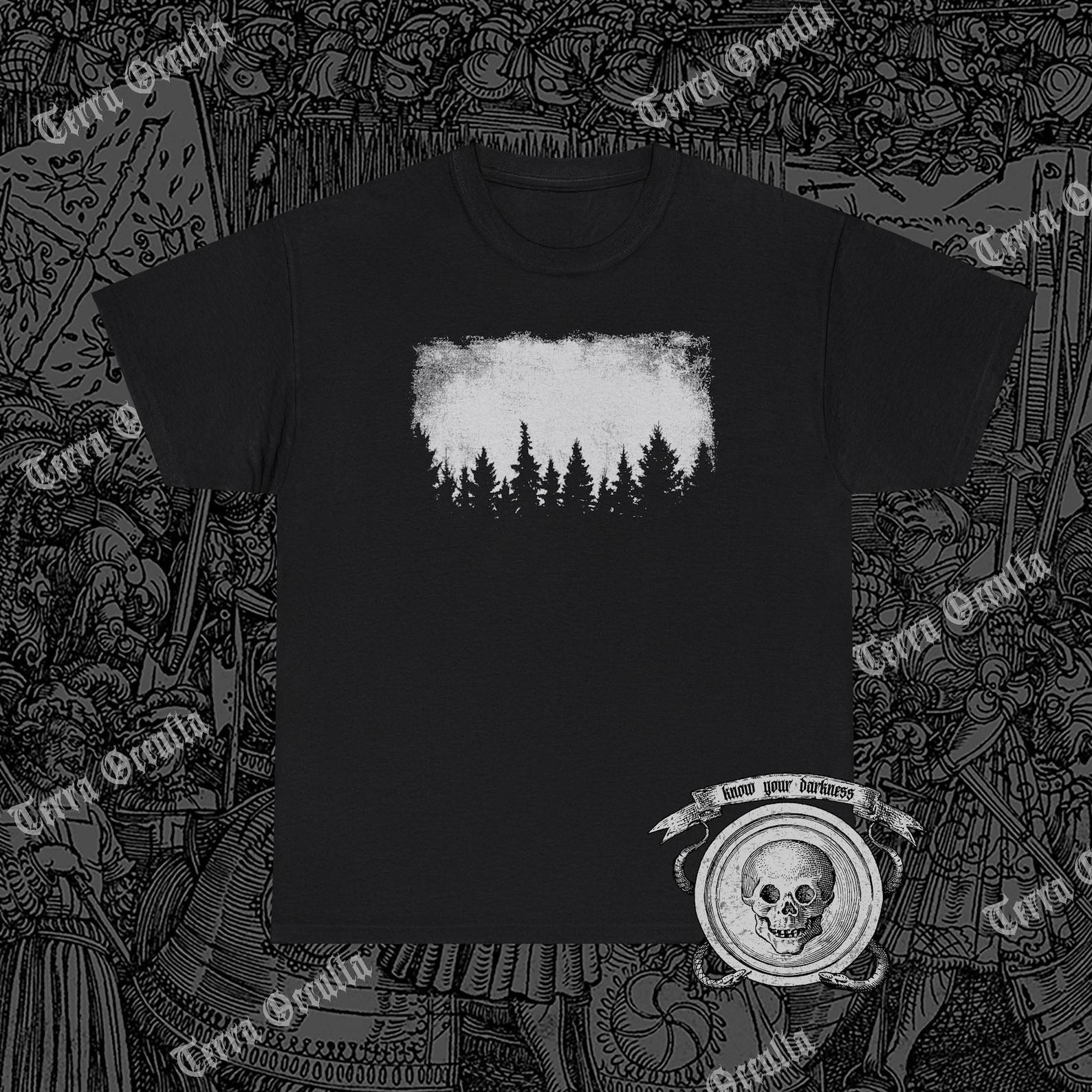 Dark Forest Shirt: Pagan Nature Worship, Misty Forest 3XL