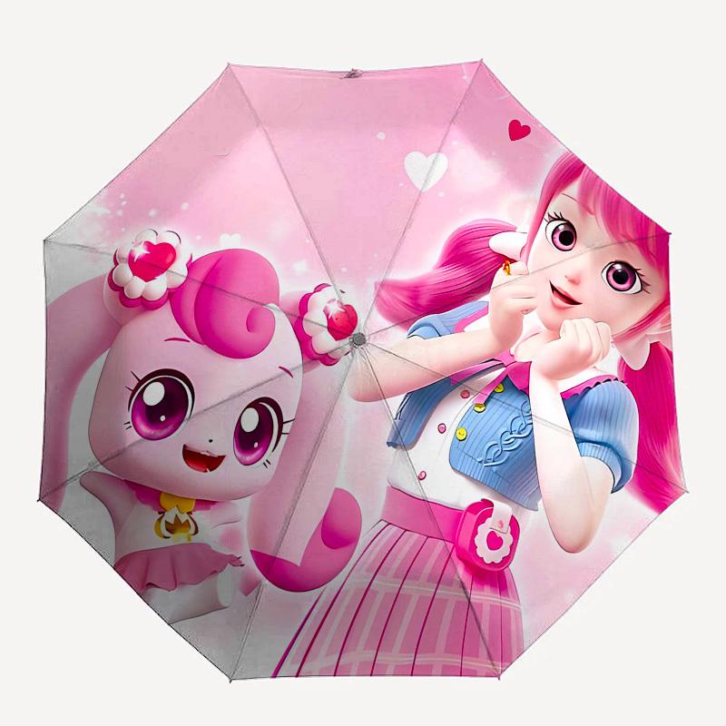 Pink, Cute Automatic Opening and Closing, 8 rib Structure Portable Umbrella, Suitable for Men and Women in All Seasons Perfect Gift for Hol