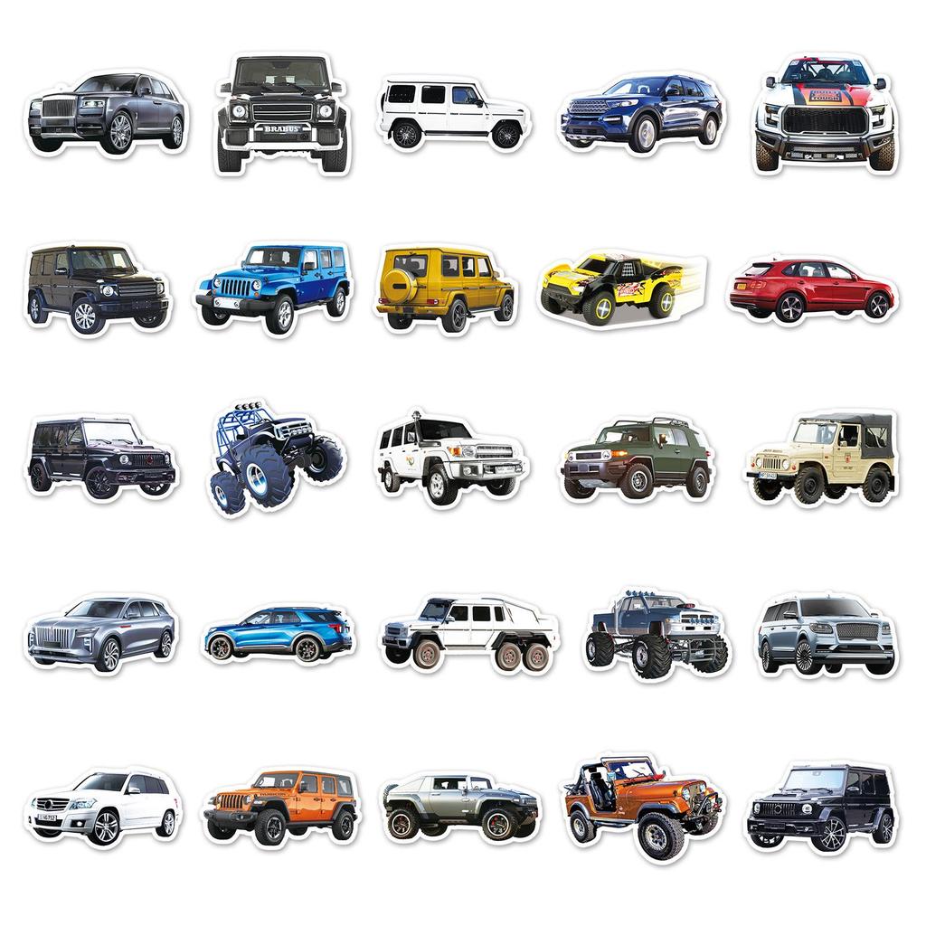 51-Piece SUV Off-road Graffiti Cartoon Stickers for Suitcases, Laptops, and Scooters