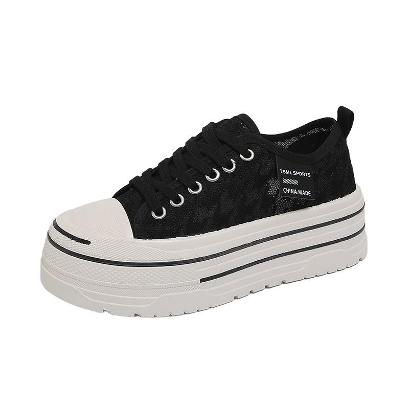 Platform white shoes women's summer new student casual fashion versatile low-top platform heightening canvas shoes women's shoes