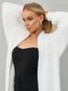 Women's White Imitation Mink Knit Cardigan Coat - Fluffy, Loose, Long, Perfect for Autumn and Winter