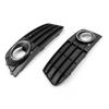 1 Pair Matte Black Front Bumper Fog Light Grille Cover For 09-11 A4 A4L