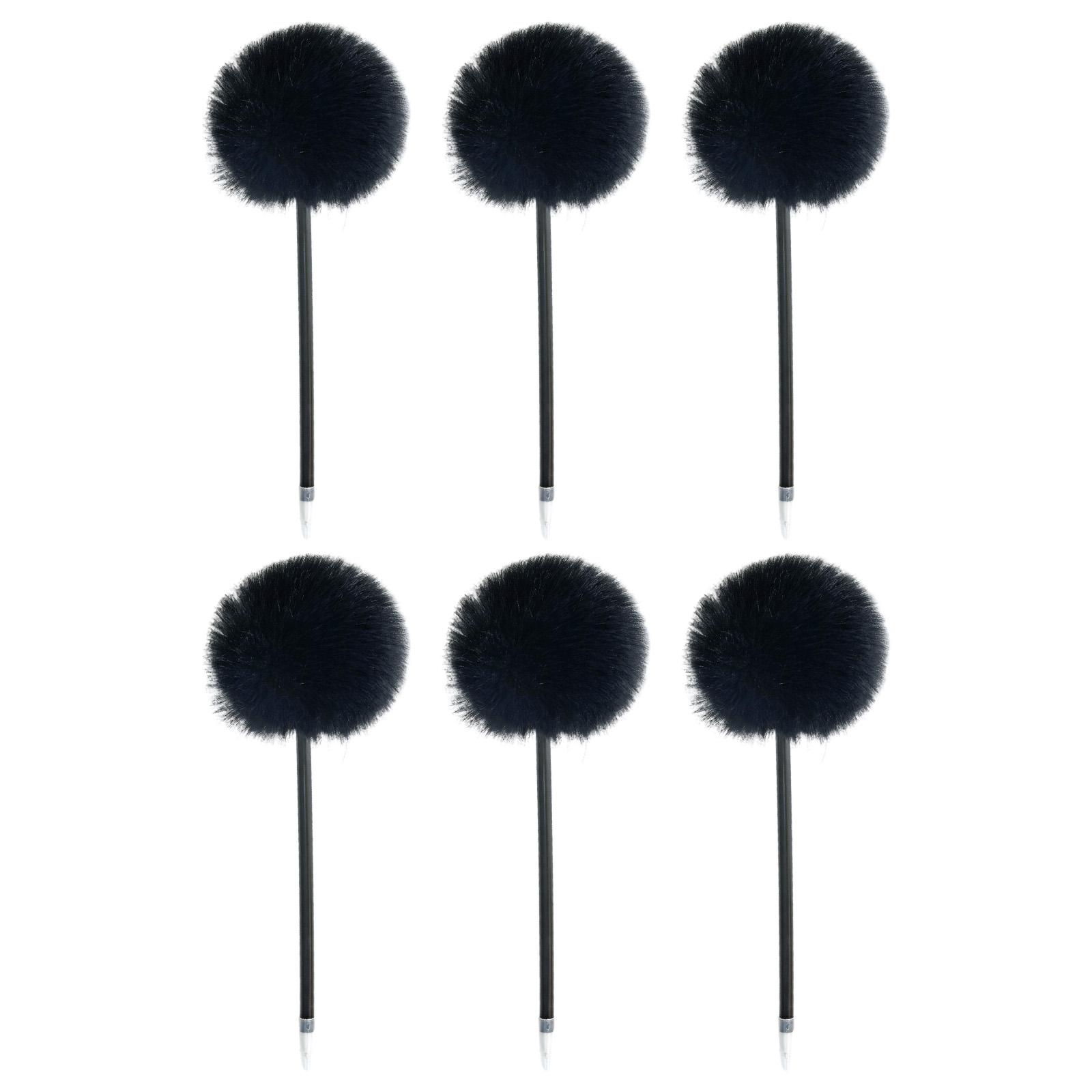 

6 шт. шариковая ручка Furry Pom для детей, мальчиков и девочек, студенческая игра, награда, рождественские чулки, наполнители 0,7 мм, гладкие для письма чёрный