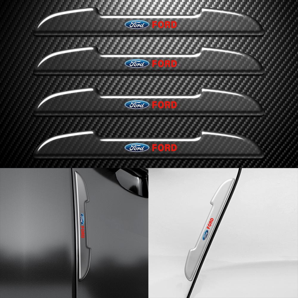 YJBU1 Car Door Edge Anti-collision Badge Stickers Protection Strips Accessories For Ford Ranger Mustang Kuga Mondeo Fiesta Mk2 Racing