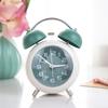 4-Inch Table Clock Metal Frame Silent Bedroom Desktop Clock Creative Twin Bell Alarm Clock  Bedroom