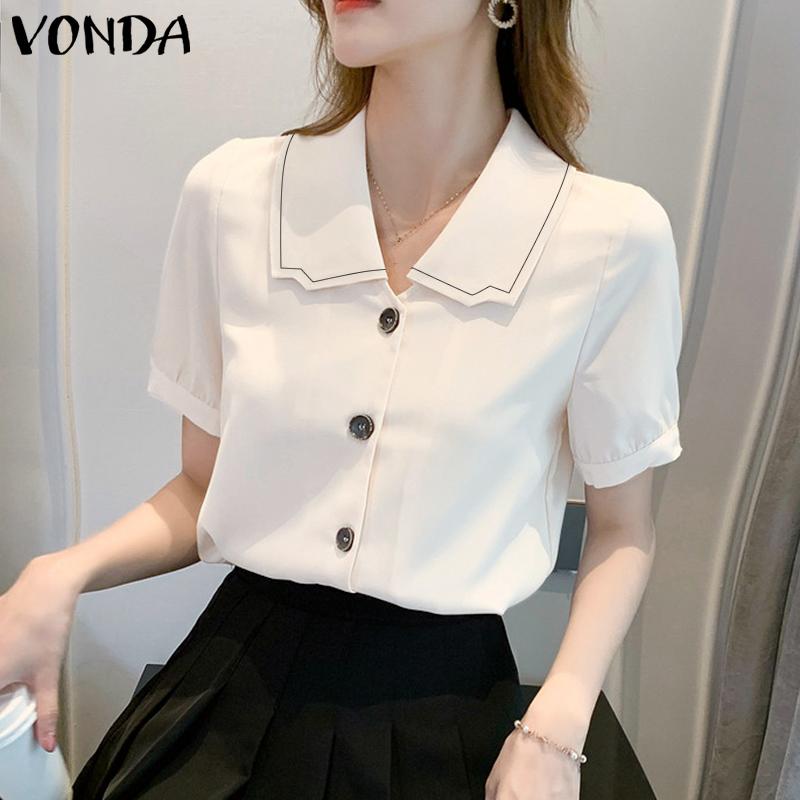 

Летние женские повседневные топы с короткими рукавами VONDA, рубашки